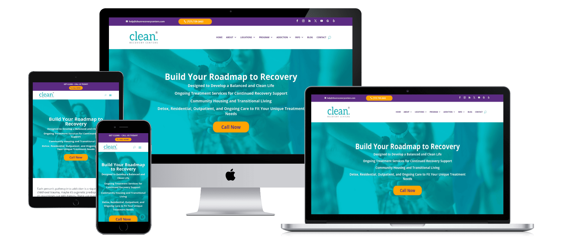 mockup of landing page