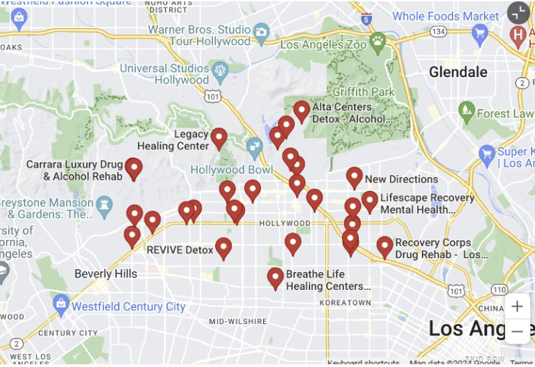 Teen Treatment Map Results Hollywood